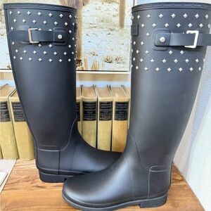 Hunter Refined Tall Stud Wellies. On Free People